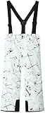 BenBoy Kinder Skihose Softshellhose Wasserdicht Schneehose Windproof Latzhose Outdoor Winter Warm Gefüttert Skibekleidung Thermohose Jungen Mädchen Snowboardhose HXK5003-White-152-164
