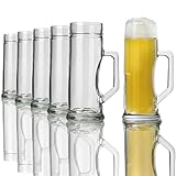 Stölzle Oberglas Bierkrug Premium glatt / 6er Set Bierkrüge 0,3 Liter/Stabiler Bier Krug/Biergläser 0,3 Liter aus Soda Lime Glas/Bierseidel 0,3l Spülmaschinengeeignet