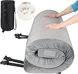 REDCAMP Memory Foam Camping Matratze, 76x191x7,6 cm, Tragbarer Faltbarer Futon -Matratze Bodenmatratze Rollbar, Gästematratze für Indoor Outdoor, Grau