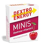DEXTRO ENERGY MINIS KIRSCHE + VITAMIN C - 50 g (1 Stück) - Traubenzucker für schnelle Kohlenhydrate und Vitamin C für das Immunsystem, ideal zu portionieren