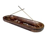 raajsee wunderschöner, handgefertigter Räucherstäbchenhalter aus Holz im Wannenstil, Ascheauffangbehälter für Zuhause, Zubehör, Meditation & Yoga, tolles Geschenk für jeden Anlass, 30,5 x 10,2 cm