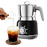Yaskyly Milchaufschäumer Elektrisch, 1L 560W, 6-in-1 Milchschäumer, Spülmaschinenfest, Edelstahl 304, Automatischer Heiß- und Kalt-Schaumzubereiter und Milchwärmer für Latte,Kaffee, Schokolade