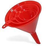 Grsta Trichter, 4 Stück Trichter Küche, Trichter Set, Trichter Klein, Ldeal zum Umfüllen von Flüssigkeiten und zum Befüllen von Flaschen, Öltrichter für Auto, Garage, 5.5/7.5/10/12.5cm