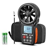 BTMETER BT-100 Windmesser Windmessgerät, Digitales Anemometer mit Temperatur(℃/℉), 5 Einheiten für HVAC-Lüftungen, Drohnenflug Schießen, Surfen