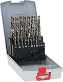 Bosch 19x PRO Stainless Steel HSS-Co Spiralbohrer-Set (für Stahl, Edelstahl, Ø 1-10 mm, Professional Zubehör Bohrmaschine,Schrauber)