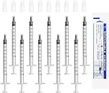 10Stück 1ml Spritze mit Luer Kunststoffspritze Ohne Nadel für Nachfüllen und Messen Öl Klebstoffapplikator von Flüssigkeiten Füttern von Haustieren wissenschaftliche Labors,1ml Kolostrum Spritze