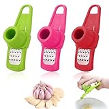 Knoblauchschäler, 3 Stück Ingwer Reibe Effizientes Knoblauchmühle Bequem Knoblauchschneider Mini Reibe für Feines Reiben von Knoblauch, Ingwer, Nüssen zur Knoblauchpaste-Gewinnung