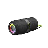 HUO JI IP66 wasserdicht, staubdicht, RGB Beleuchtung, AUX/TF,Kabellos Box mit 30W TWS Stereo,30 Stunden Akkulaufzeit Speaker für zu Hause,im Freien,Radfahren