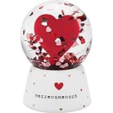 Gruss & CO Traumkugel mit Motiv Herzensmensch | Schneekugel mit Glitter, Spruch am Sockel, Höhe 6,5 cm, Polyresin | 73801