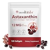 Astaxanthin 12 mg Hochdosiert - 120 Softgel Kapseln aus Mikroalgen - Natürliches Antioxidans für Haut & Immunsystem - Vegan & Frei von Allergenen