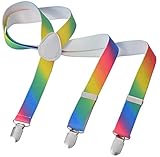 Miobo Long Hosenträger Y Form Style 3er Clips elastisch Schmal Unifarbe und Bunt mit verschiedenen Motiv