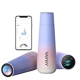 AHAVA Premium 316 Edelstahl-Smart-Flasche, 430 ml, anpassbare Farbtapete, Bluetooth-App für Hydratationsdaten und Trinkerinnerung, isolierte Thermoskanne für Kaffee, Säfte und Wasser, Violett