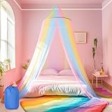 Spetsbst Betthimmel Mädchen Regenbogen, Himmelbett Vorhänge Baldachin Kinderzimmer, Hängendes Mückennetz Bett, Fliegennetz Moskitonetze Für Mädchen Zimmerdekoration Reise Und Zu Hause Indoor Outdoor