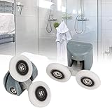 Duschtürrad, Duschtür Rollen Set -Verschleiß Resistantes Glattes Gleiten mit 4 Oberen Rollen 5 Mm oder 6 Mm Glastüren für die Meisten Duschen, Tür, Tür (Doppelräder)