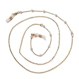 YXINAER 2 stücke Brillenketten Sonnenbrillen Maskierungsketten for Frauen Perle Kristall Brillenketten Glas Lanyard Brillenkette Damen(Black)