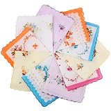10er Set Damen Taschentücher Stofftaschentücher Baumwolle