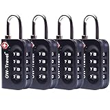 Zahlenschloss 4 Stellig Kofferschloss Vorhängeschloss Gepäckschloss Sicherheitsschloss Diebstahl Sicheres Lock TSA USA Schloss Zahlencode für Reise Koffer, Spind, Rucksack, Luggage: 4er Set Schwarz