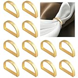 Serviettenringe Gold, 12 Stück Elegante Metall Serviettenring Serviettenschnallen Blätter für Hochzeitsfeier Abendessen Jubiläum Tischdekoration