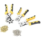 Zerodis Gürtellocher, Verchromtes Lederwerkzeug, Langlebige Lochzange mit Mehreren Größen Zum Basteln und Reparieren von Gürteln