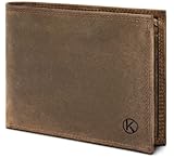KORUTA® Geldbörse Herren Leder Braun mit RFID Schutz I Echtleder Portemonnaie Groß I 13 Fächer I Geldbeutel für Männer I Brieftasche Wallet Portmonee aus echtem Leder (Braun Vintage)