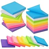 JIANTA 2400 Haftnotizen Klebezettel, 24 Block Sticky Notes 76 x 76 mm, stark klebende Memoblöcke für Haus Büro Schule, 8 Farben