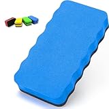 Parence - Magnetischer Schwamm für Whiteboard - Bürste für die Trocken- oder Nassreinigung Ihrer Tafel - Magnetisch, Whiteboard und Tafel, 11x5,7x2,2cm - Zufällige Farbe