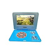 ZKLGS DVD-Player für Fernseher, Tragbarer DVD-Player mit wiederaufladbarem Akku, schwenkbarem Bildschirm und Zwei Lautsprechern. Mobiler DVD-Player for Kinder für Familienfilme(Blue)