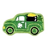 Teppich Küche St. Patrick's Day gesichtsloser zwergförmiger Auto-Teppich mit grünem Hut, 78,7 x 53,3 cm, rutschfest, waschbar, Willkommens-Fußmatte, niedliche Frühlings-Fußmatten für den (B, One Size)