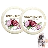 2 Stück Onion Biotin Shampoo Bar,Zwiebel Rosmarin Shampoo,Rosmarin Shampoos,Nicht Reizend,Haarpflege Pflege,Tiefenreinigung & Hydratisierung,Anti Schuppen Shampoos Damen & Herren