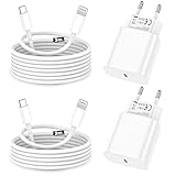 iPhone Ladekabel, [MFi-Zertifiziert] 2er-Pack iPhone Ladegerät Apple Ladekabel mit 2M&3M USB-C-auf-Lightning-Kabel für iPhone 14 13 12 11 Pro Max XS XR X 8 7 6 Plus 5 iPad