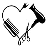 SCSHY Auto-Aufkleber 13.cm * 13Cm Friseur Herz Kamm Scherentrockner Vinyl Motorrad Auto Aufkleber