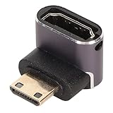 SIXRUN HD-Multimedia-Schnittstellen-Stecker auf HD-Multimedia-Schnittstellen-Buchse-Adapter, 8K 60 Hz Rechtwinkliger 2-Wege-Ringwinkel, Kompatibel mit Laptops und Camcordern