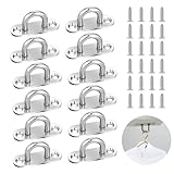 12 Stück Augplatte Edelstahl, M5 304 Edelstahl Decksplatte Augplatte mit Öse Decken U Haken Metall Befestigungshaken Bootszubehör für hängende Gegenstände, Markisen, Deckplatten, Bootszubehör