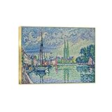 OZPWBVY Paul Signac Berühmte Wandkunst Leinwandbilder-Wandbilder Wanddekoration-Harbor 4-Goldrahmen Poster und Drucke 90x117cm35x46in