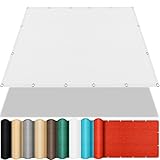 Balkonbespannung Reißfest 180 x 650 cm, 98% Uv-Schutz,Atmungsaktiv,Isolierung, Gartenüberdachung Rechtwinklig, Garten-Sonnenschutznetz, für Balkon Garten, Weiß