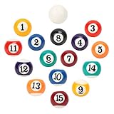 MAGT Billardkugel, 16PCS Mini-Billardkugel Tragbare Harz-Billardkugel Kleine 2,5-cm-Billardkugel Praktischer Billardtisch Zubehör für Unterhaltung