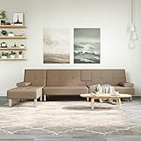 Woonisher Schlafsofa in L-Form Cappuccino-Braun 255x140x70 cm Kunstleder