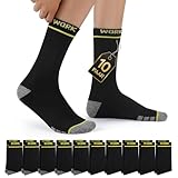 Mowenti Socken Herren 39-42 Herrensocken Dicke Thermosocken Schwarz Strümpfe Arbeitssocken Baumwolle Warme Wintersocken Frottee Winter Sportsocken WORK Grau Socks Men 10 Paar