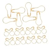 Zerodeko 300 Stück Kalebasse Stift gebogen u für Nähen groß Sortiert Fell Broschennadel Kürbis Brosche Schal -Brosch -Stift Kleidersicherheitsbrosche Metall Golden