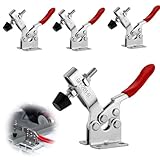 Kniehebelspanner Schnellspanner, 4 Stück Horizontal Toggle Clamp, GH-201-B 90KG Kniehebelspanner Vertikal Haltekraft Waagrechtspanner Anti Rutsch Knebelklemme für Maschinenbetrieb