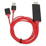 USB-Buchse auf -Adapter, HDTV-Kabeladapter mit 1080P HD-Multimedia-Schnittstelle, Kabeladapter, USB-Buchse auf -Stecker, Stecker auf USB-Buchse, Adapter für TV-, Projektor (Rot)