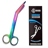 YSCARE Chirurgische professionelle Verbandschere Blasenverbände, Pflegeschere, Chirurgischer Edelstahl, Schüler-Trainingsschere (Multi, 5.5')