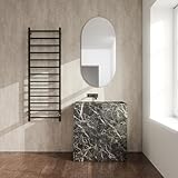 Elna Handtuchheizkörper Schwarz – 288W – 1470 x 530 mm – Elektrisch mit Thermostat & Timer – Badheizkörper Matt – Edelstahl – Wandmontage – IP44 – Für große Badezimmer