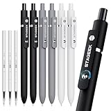 STAGEEK Gelstifte 6 Stück 0,7 mm kugelschreiber schwarz Tinte,mit 3 Nachfüllminen,schnelltrocknend,für Büro/Schule/Prüfungen