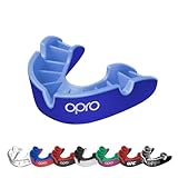 OPRO Silver Level Erwachsene und Kinder Sport Mundschutz mit Etui, Mundschutz mit revolutionärer Anpassungstechnologie für Hockey, Lacrosse, Rugby, MMA, Boxen und BJJ (Dunkelblau/Blau, Erwachsene)