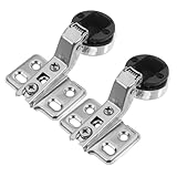 jojofuny 2 Stück Edelstahl Scharnier mit Dämpfung für Küchenschranktüren Soft Close Möbelscharniere Geräuscharme Türdämpfer Einfache Montage Geeignet für Rahmenlose und Überlagerschränke