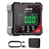 XUNTOP Digitaler Winkelmesser Neigungsmesser mit LCD Display, Type-C Schnittstelle IP54 Wasserdicht Magnetisch Level Box Nivellierbox für Holzarbeiten, Bau, Dekoration, DIY
