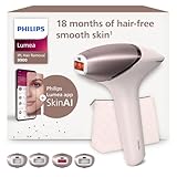 Philips Lumea 9900 Series, IPL-Haarentfernungsgerät, Alternative zur Laserhaarentfernung, SenseIQ und SkinAI Technologie, 4 Aufsätze für Körper, Gesicht, Bikinizone, Akku- und Netzbetrieb, BRI951/00