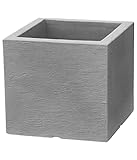 Dehner Blumenkübel Palermo, ca. 30 x 30 x 27 cm, Kunststoff, grau