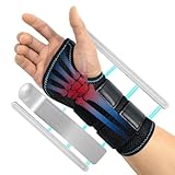 AOGOE Handgelenkstütze mit Metall Linke und Rechte Hand, Handgelenk Bandagen, Atmungsaktive Handgelenkschiene Handgelenkstütze, für Sehnenscheiden Entzündung, Karpaltunnelsyndrom(L/XL, Links Hand)
